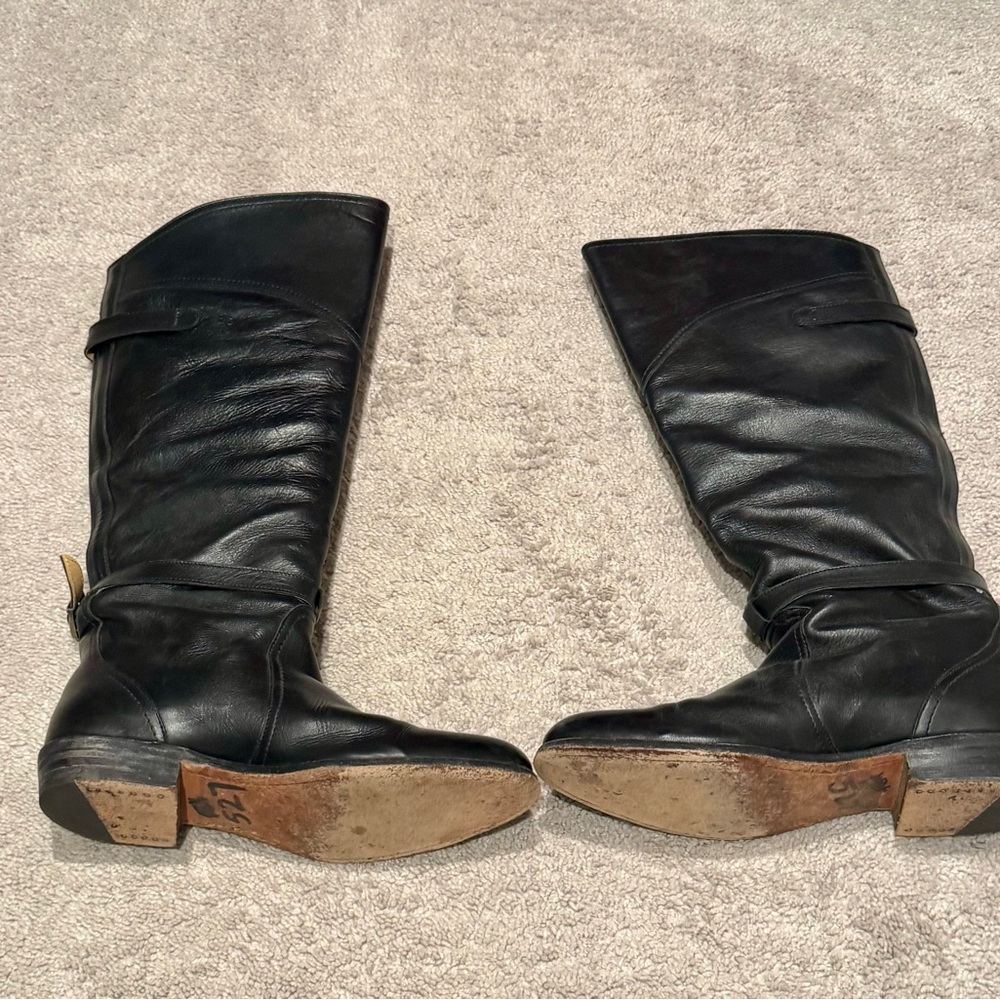 Frye Black Leather Over the Knee Boots - Picture 3 of 5